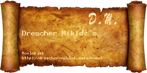 Drescher Miklós névjegykártya